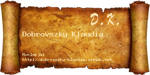 Dobrovszky Klaudia névjegykártya