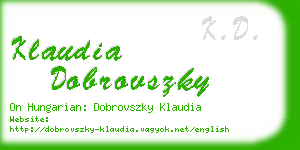 klaudia dobrovszky business card